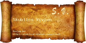 Skublics Vivien névjegykártya